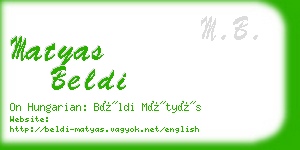 matyas beldi business card